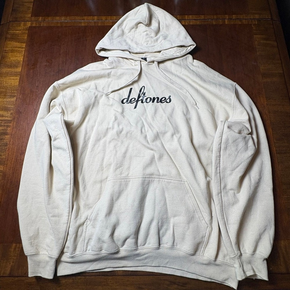 Deftones White Logo Pullover Hoodie Gildan XL Alternative Nu Metal